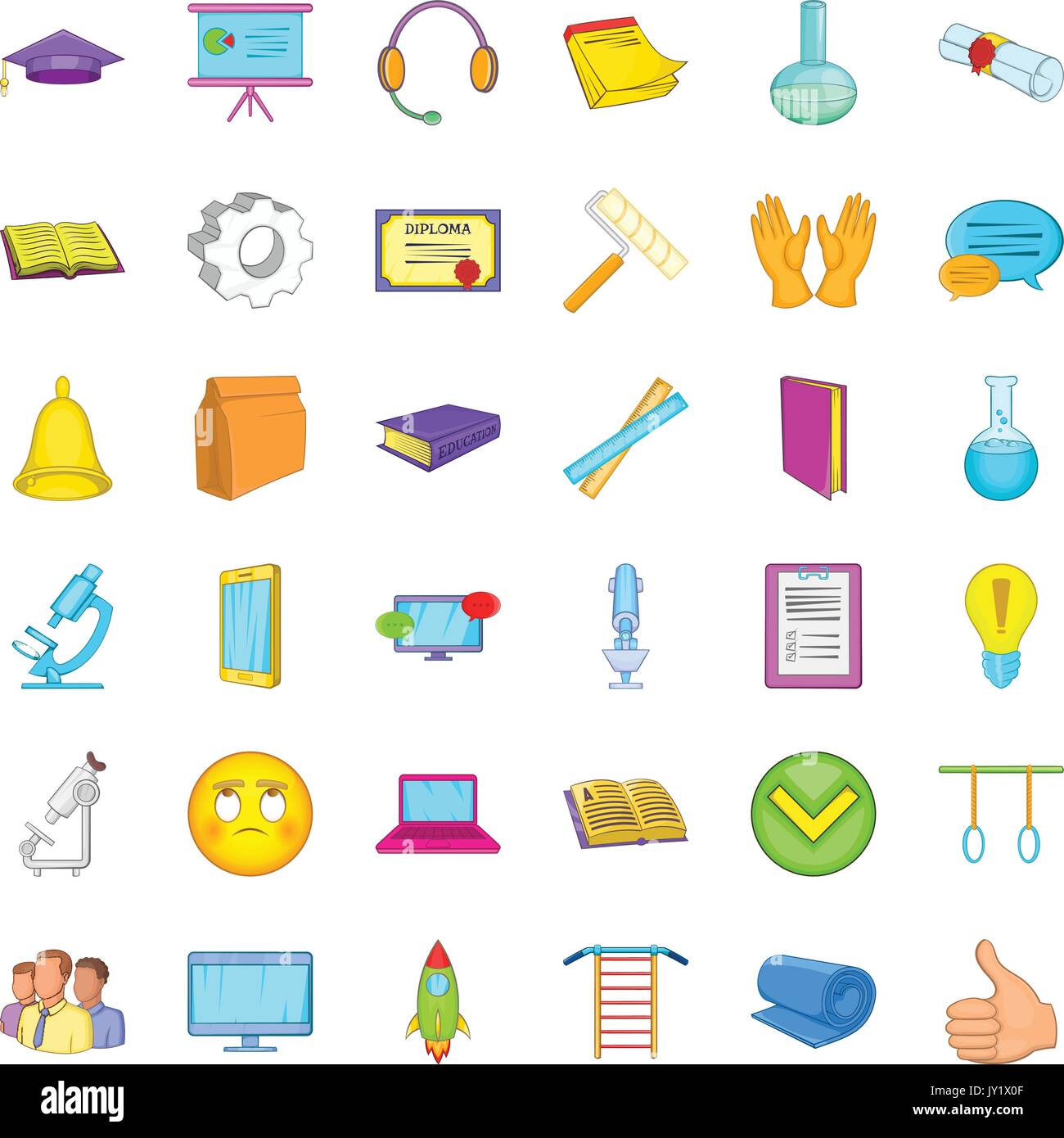 Online learning icons set, cartoon style Stock Vector Image & Art - Alamy