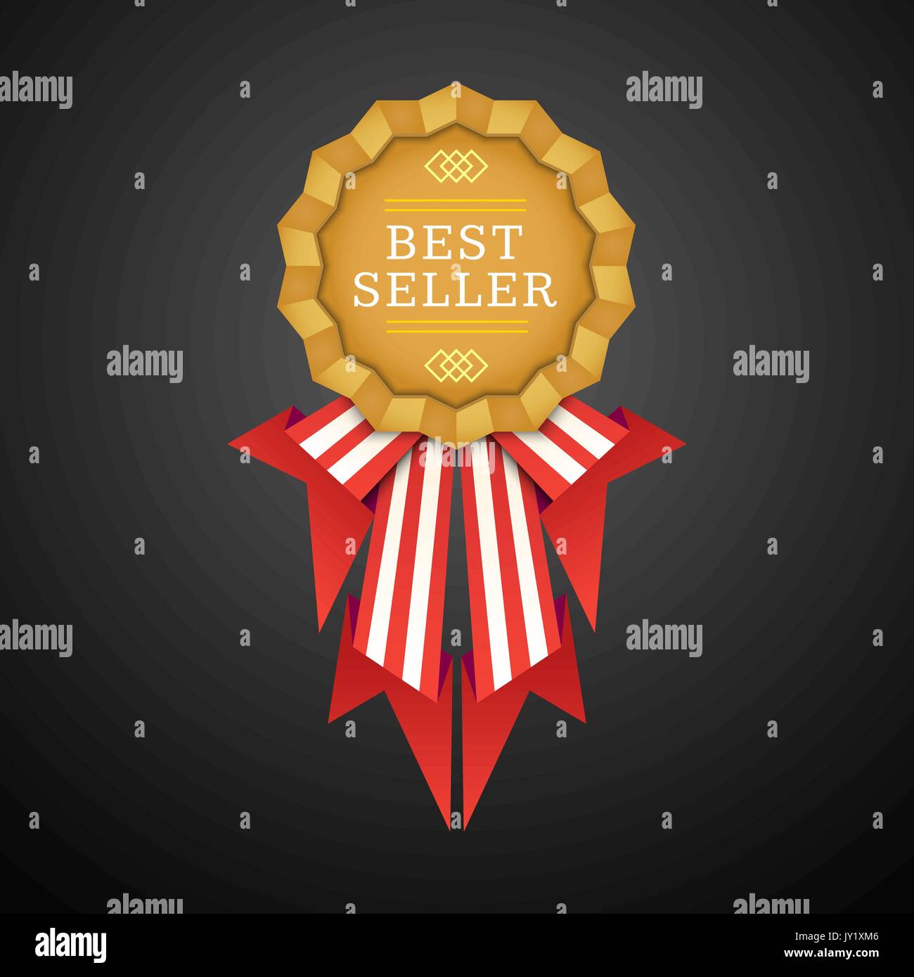 Top selling ribbon banner. Flat style vector on white background