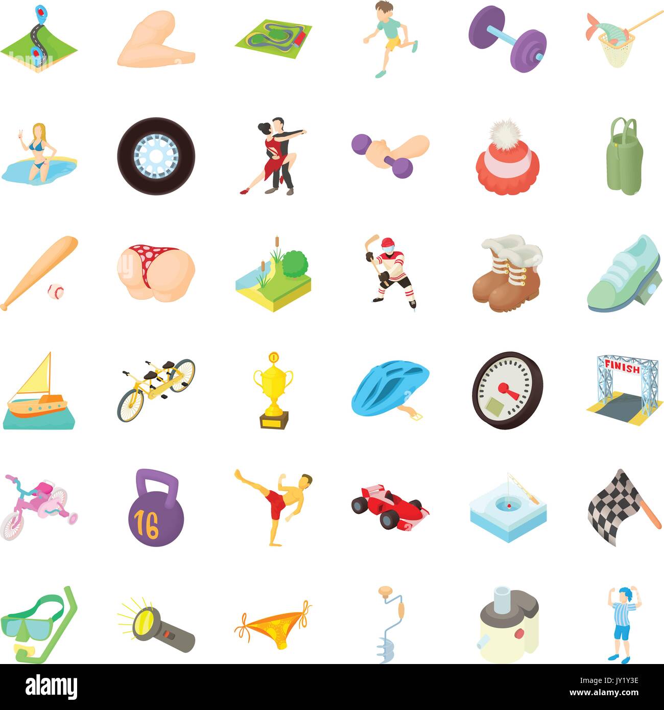 Activity sport icons set, cartoon style Stock Vector Image & Art - Alamy