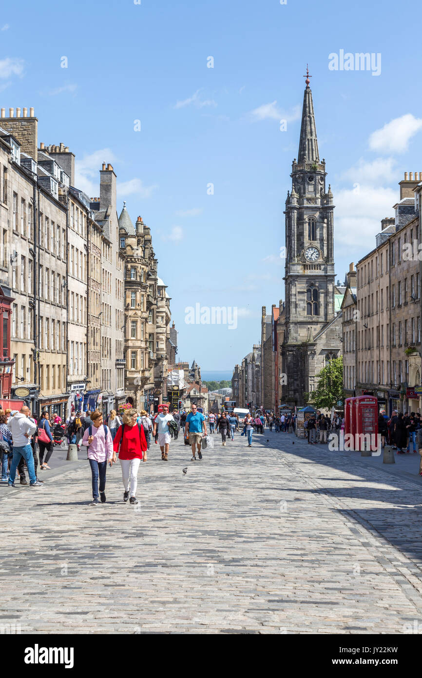 The Royal Mile, Edinburgh City Centre, Scotland, United Kingdom Stock