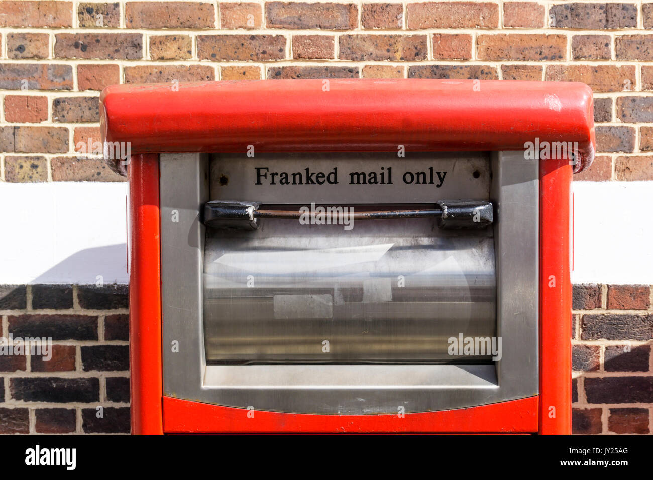 A pillar box for Franked Mail Only. Stock Photo