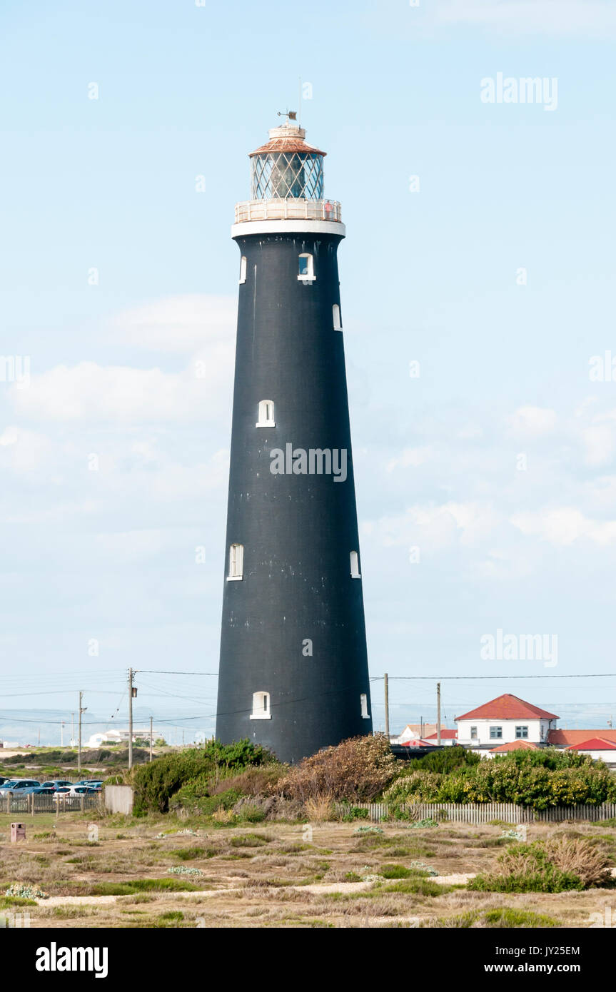 The now replaced Grade II listed Old Lighthouse at Dungeness in Kent. Stock Photo