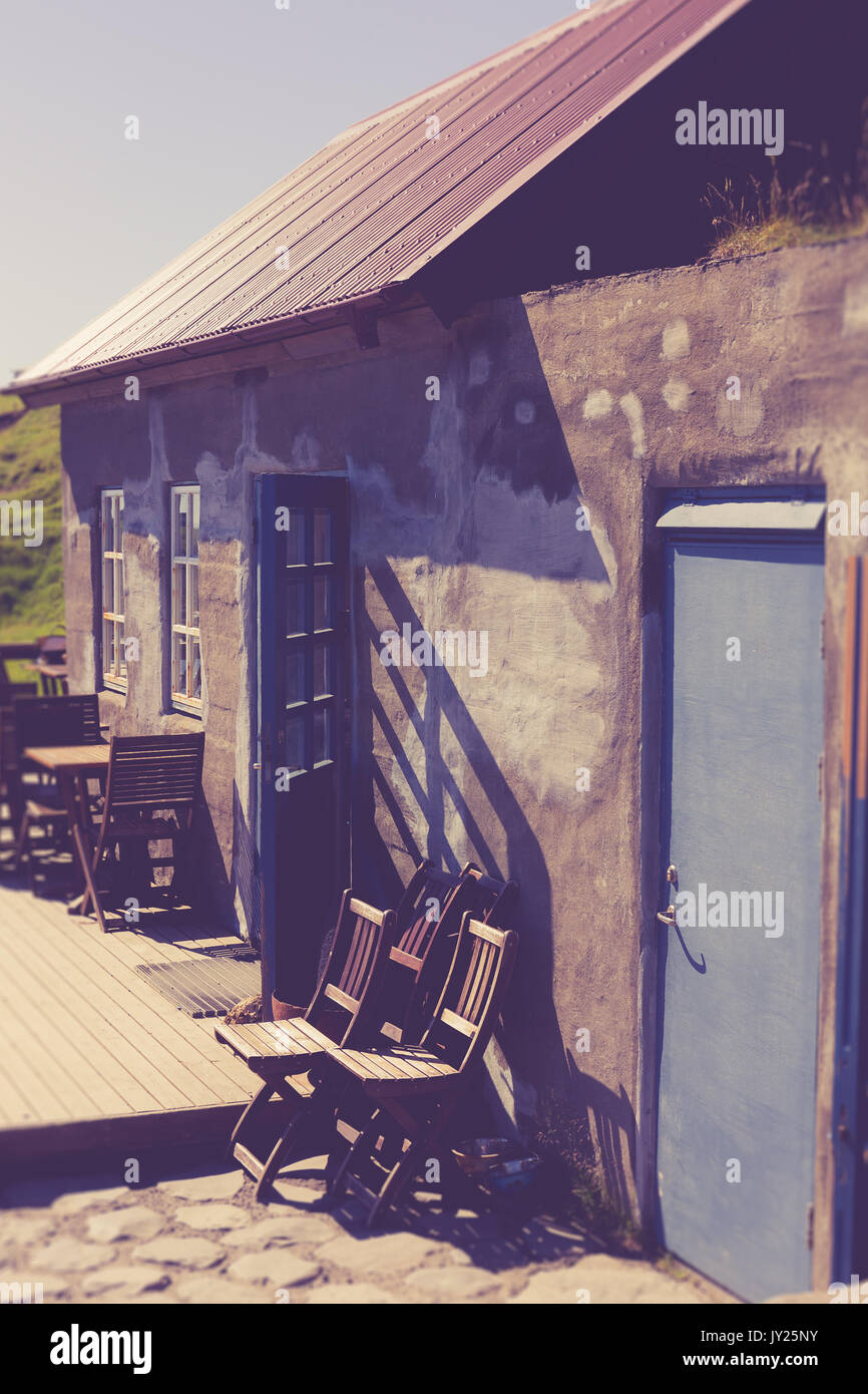 A cliff side cafe on the Snæfellsnes peninsula in Iceland Stock Photo
