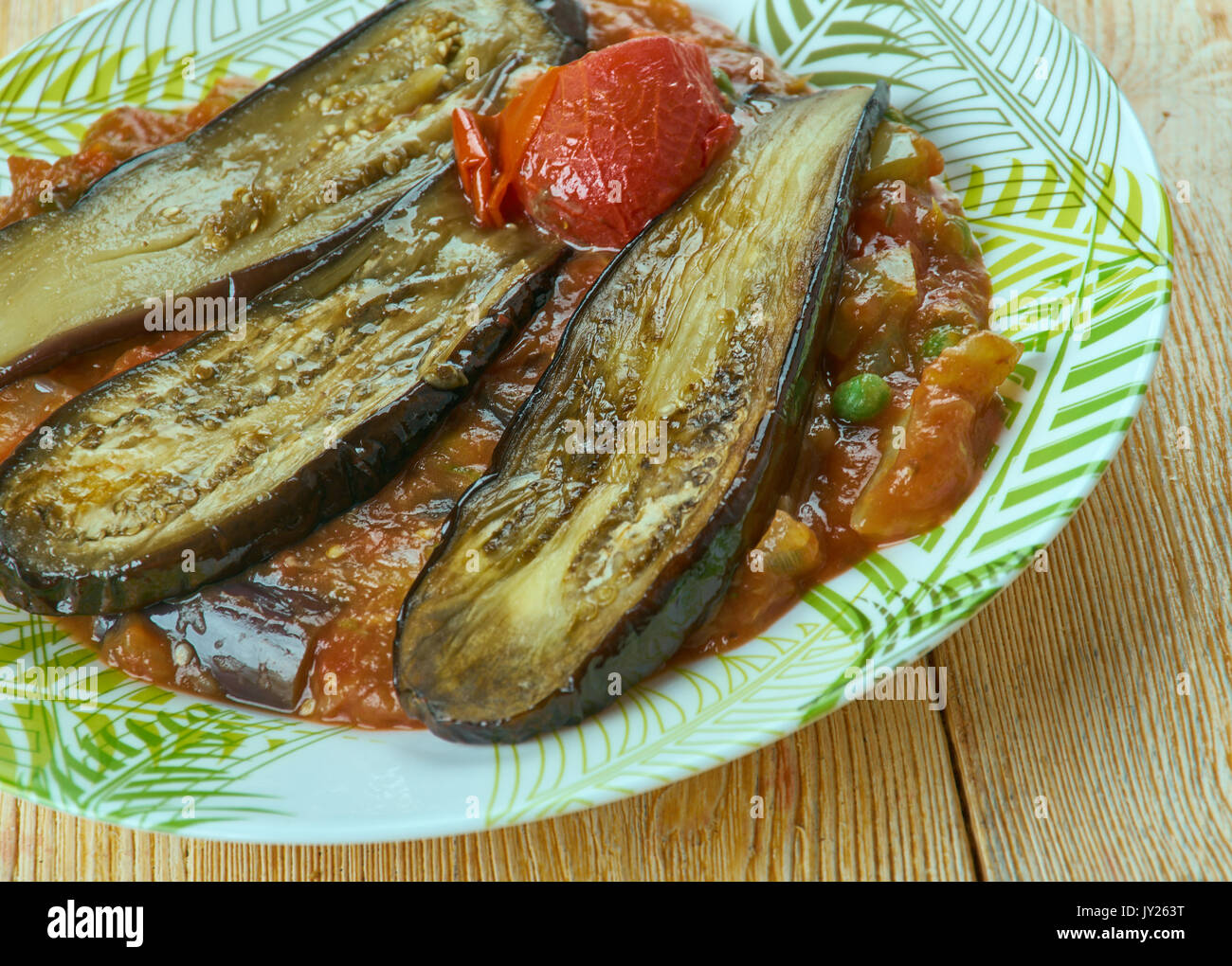 Khoresh ebademjan Persian Eggplant Stew with Beef in a tomato based