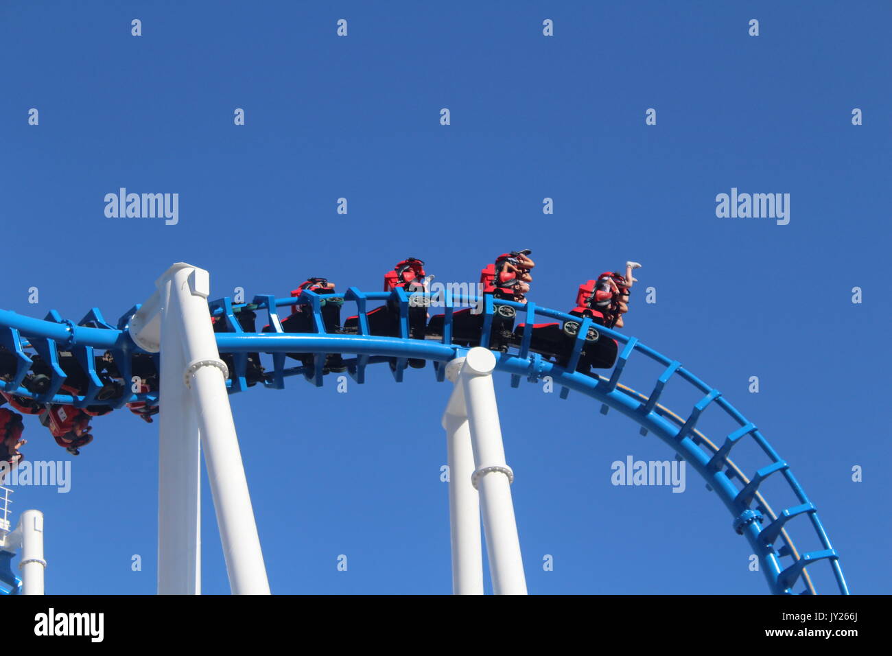 Rollercoaster in a theme park in Spain Stock Photo