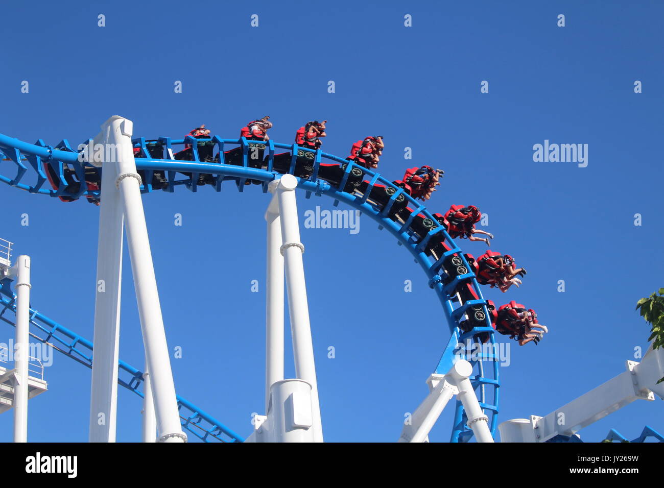 Rollercoaster in a theme park in Spain Stock Photo