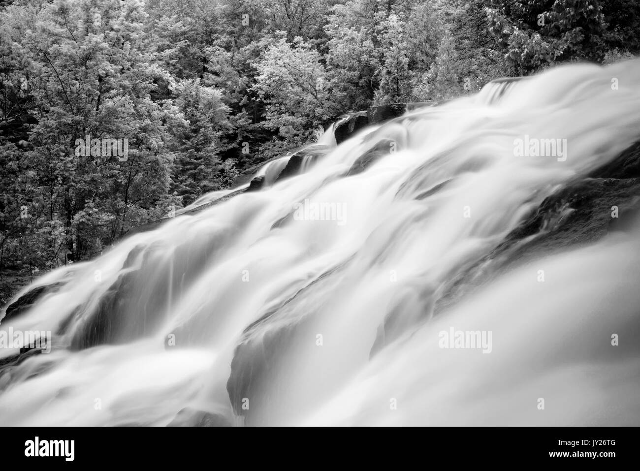 Bond Falls in Upper Peninsula, Michigan. Long exposure Stock Photo