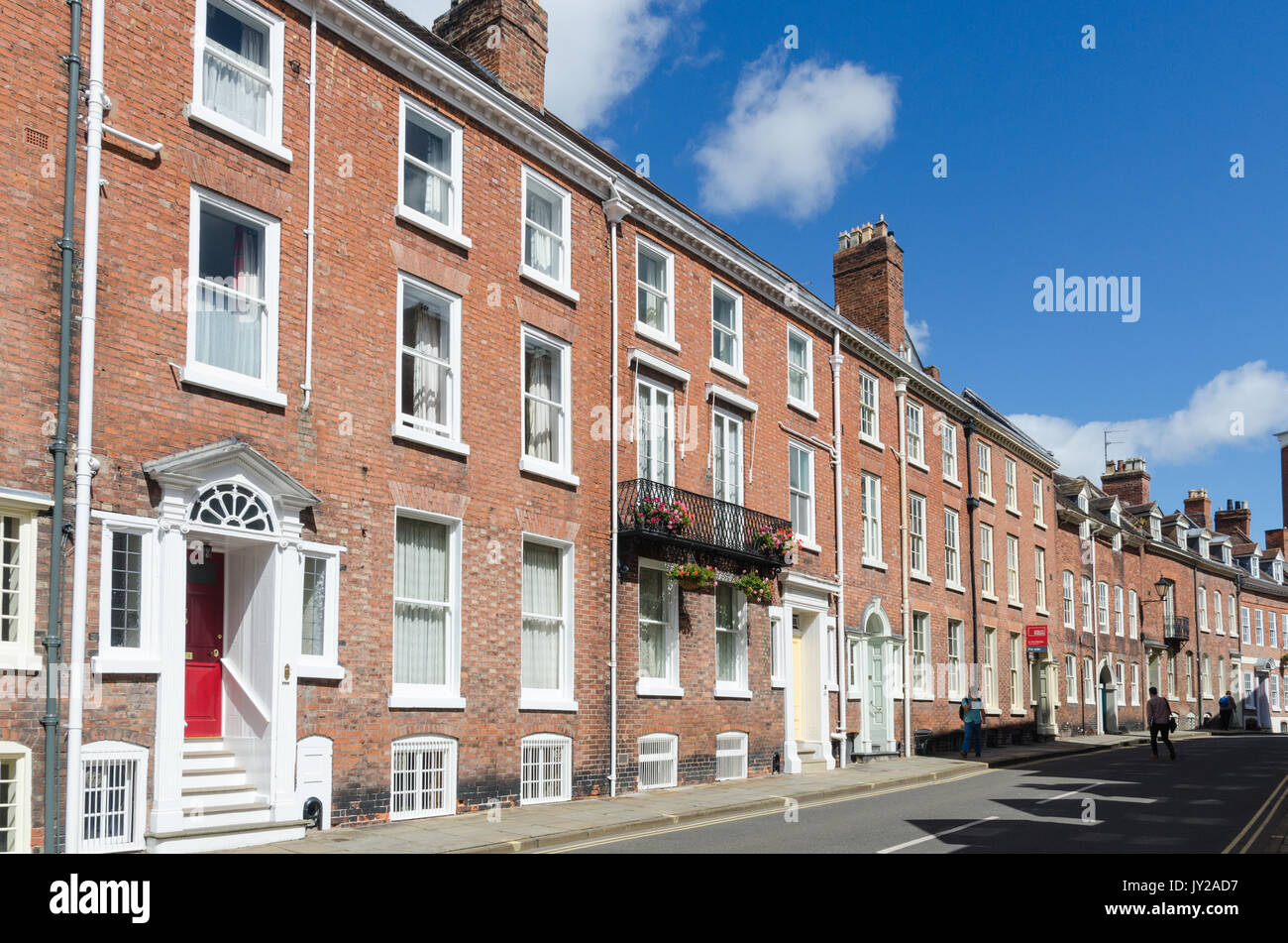 Tall houses in St John's Hill in Shrewsbury, Shropshire Stock