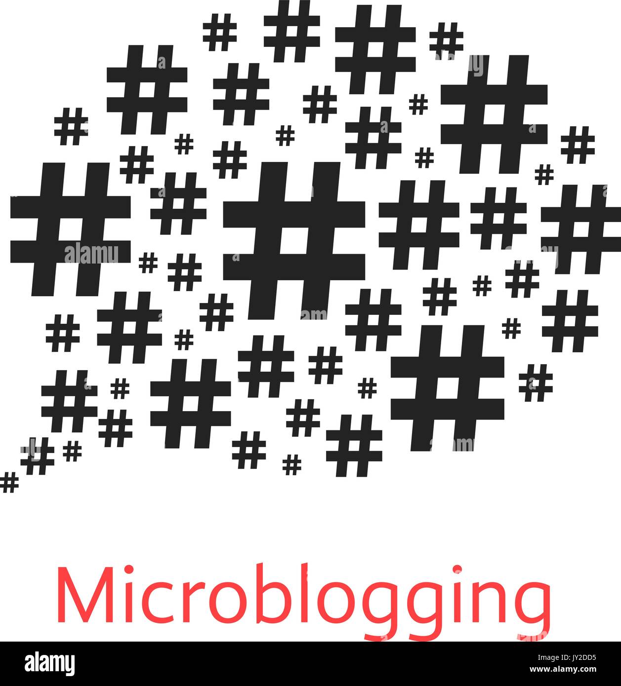 microblogging icon with speech bubble from hashtag Stock Vector