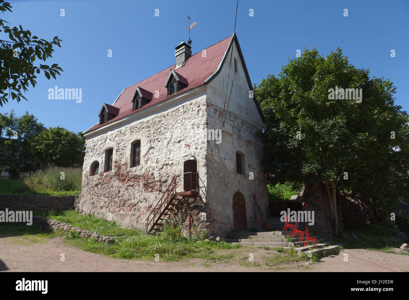 The house of the townspeople, Vyborg, Leningrad Oblast, Russia. Stock Photo