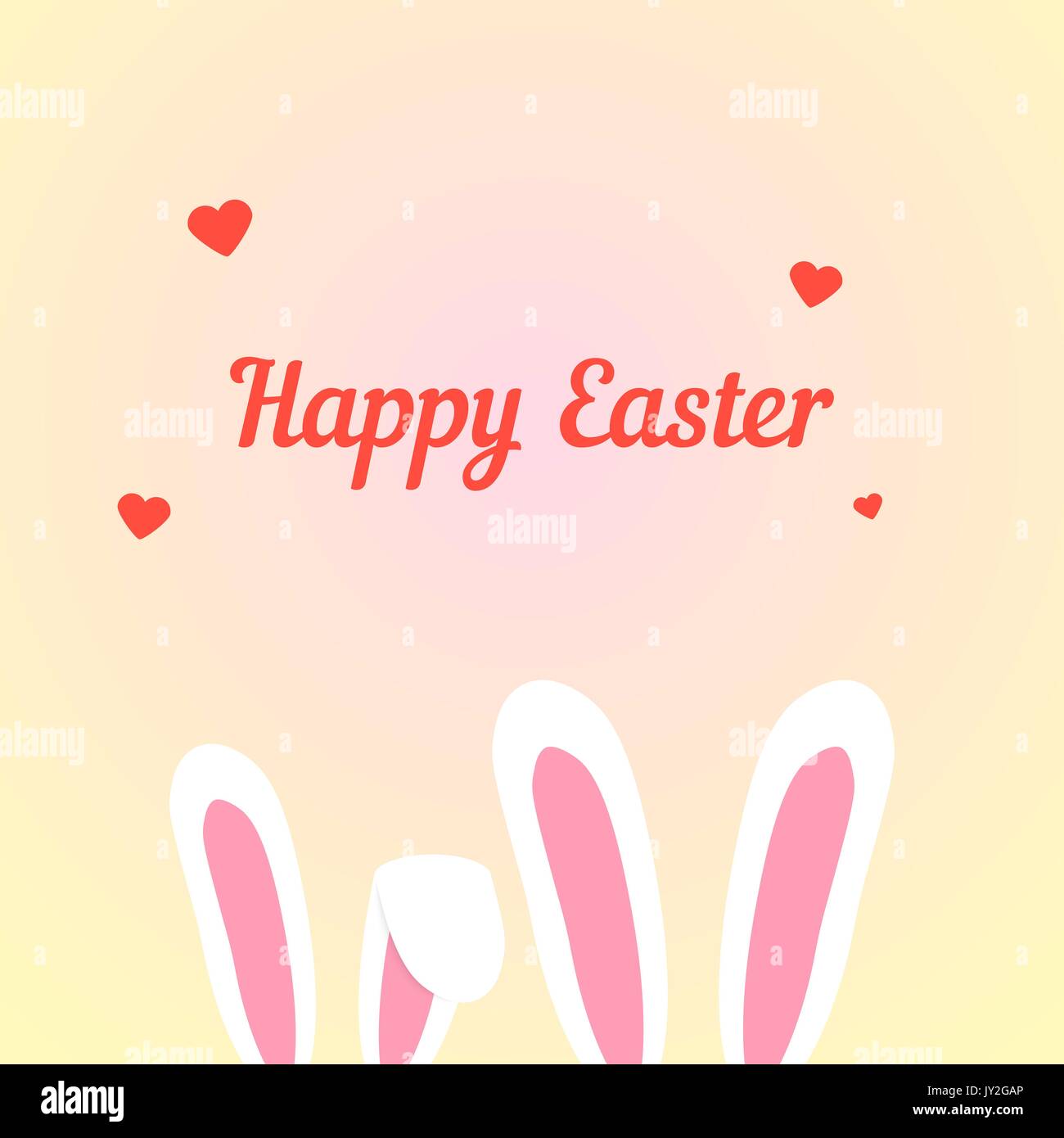 happy easter with love rabbits Stock Vector
