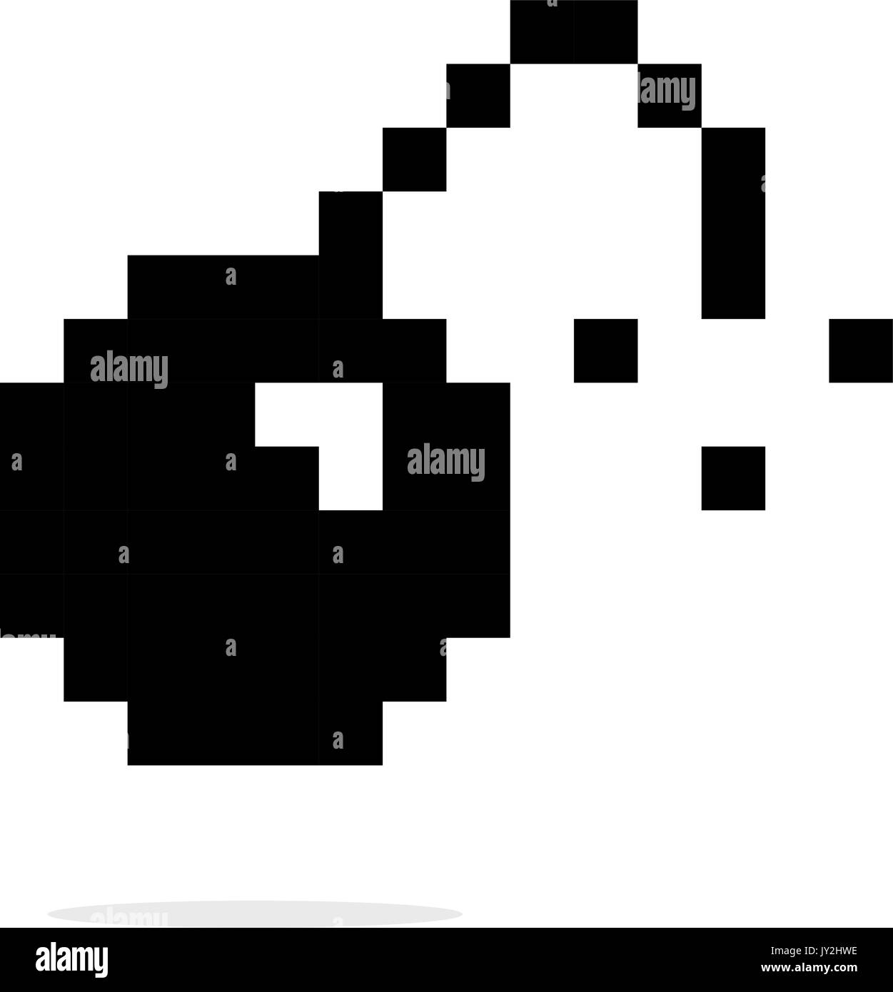 simple 8bit bomb black icon Stock Vector