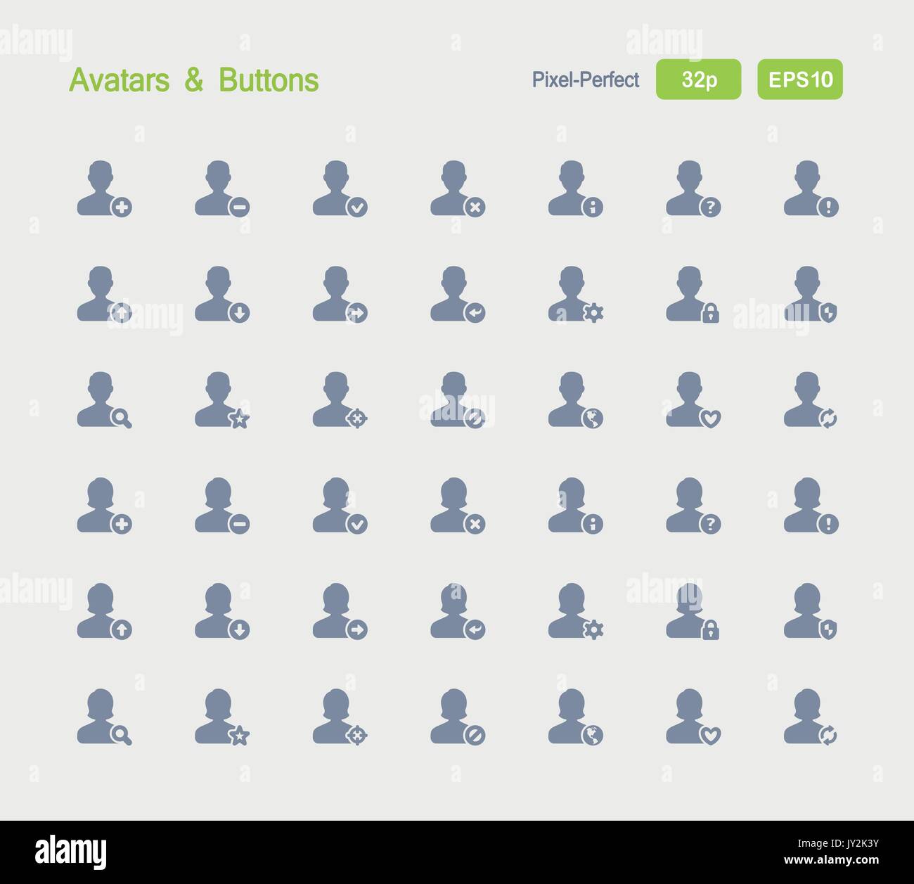 A set of 42 professional, pixel-perfect vector icons designed on a ...