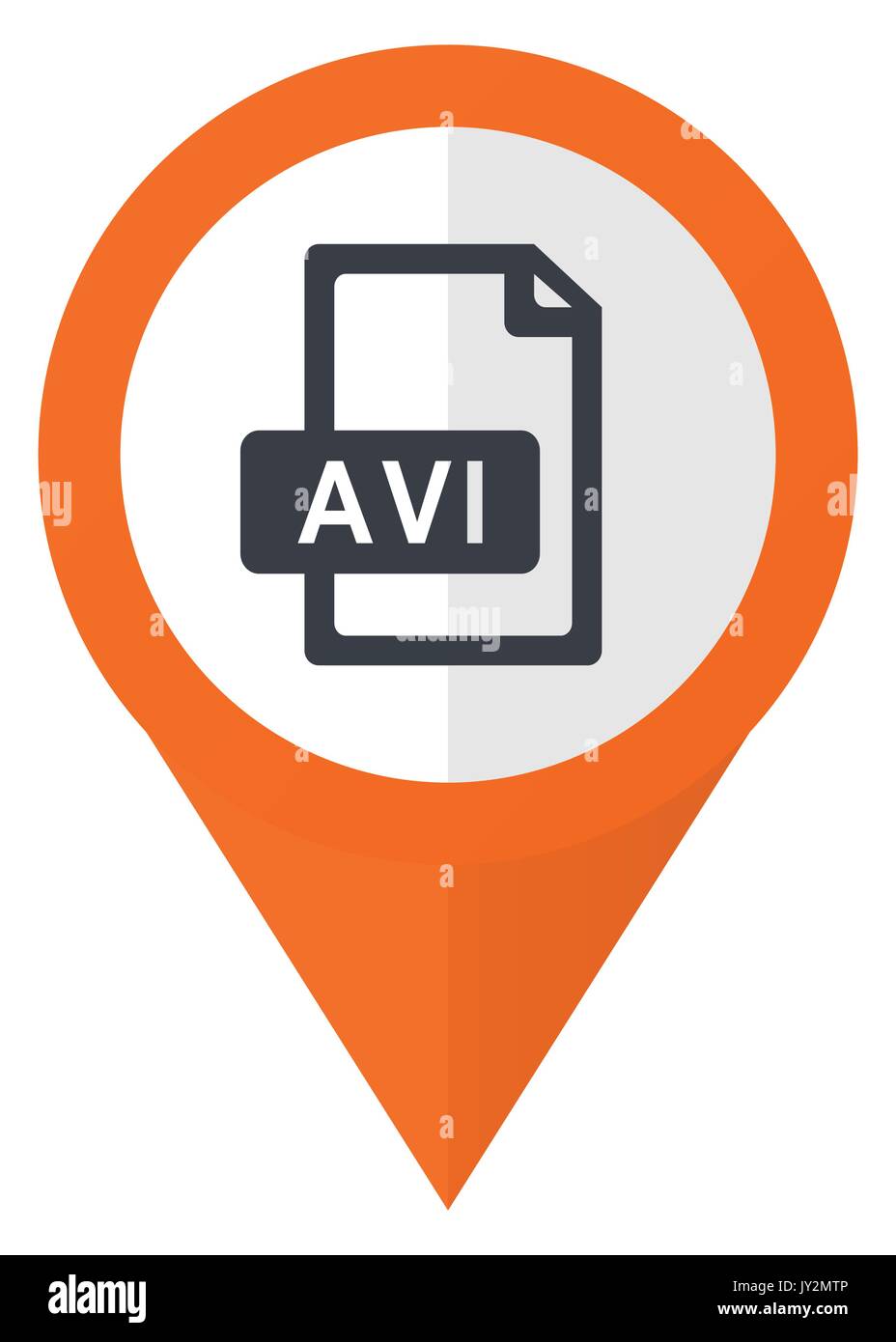 Avi file orange pointer vector icon in eps 10 isolated on white background. Stock Vector