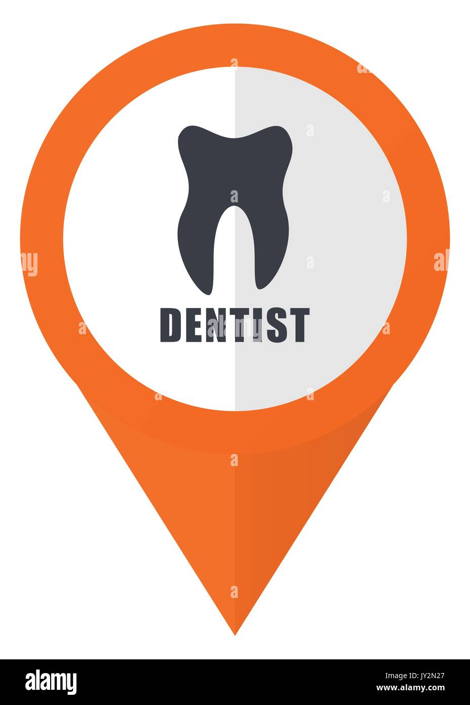 Dentist orange pointer vector icon in eps 10 isolated on white background. Stock Vector