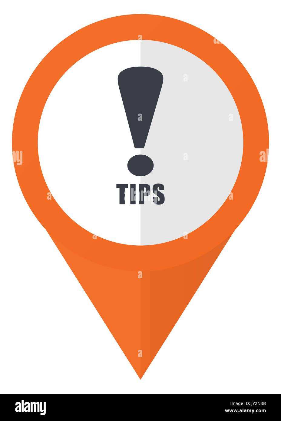 Tips orange pointer vector icon in eps 10 isolated on white background ...