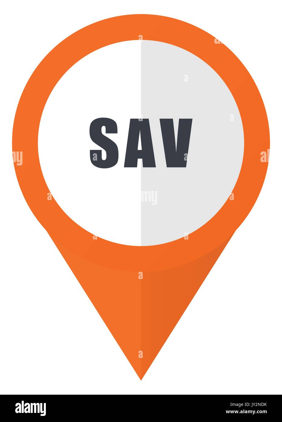 Sav orange pointer vector icon in eps 10 isolated on white background. Stock Vector