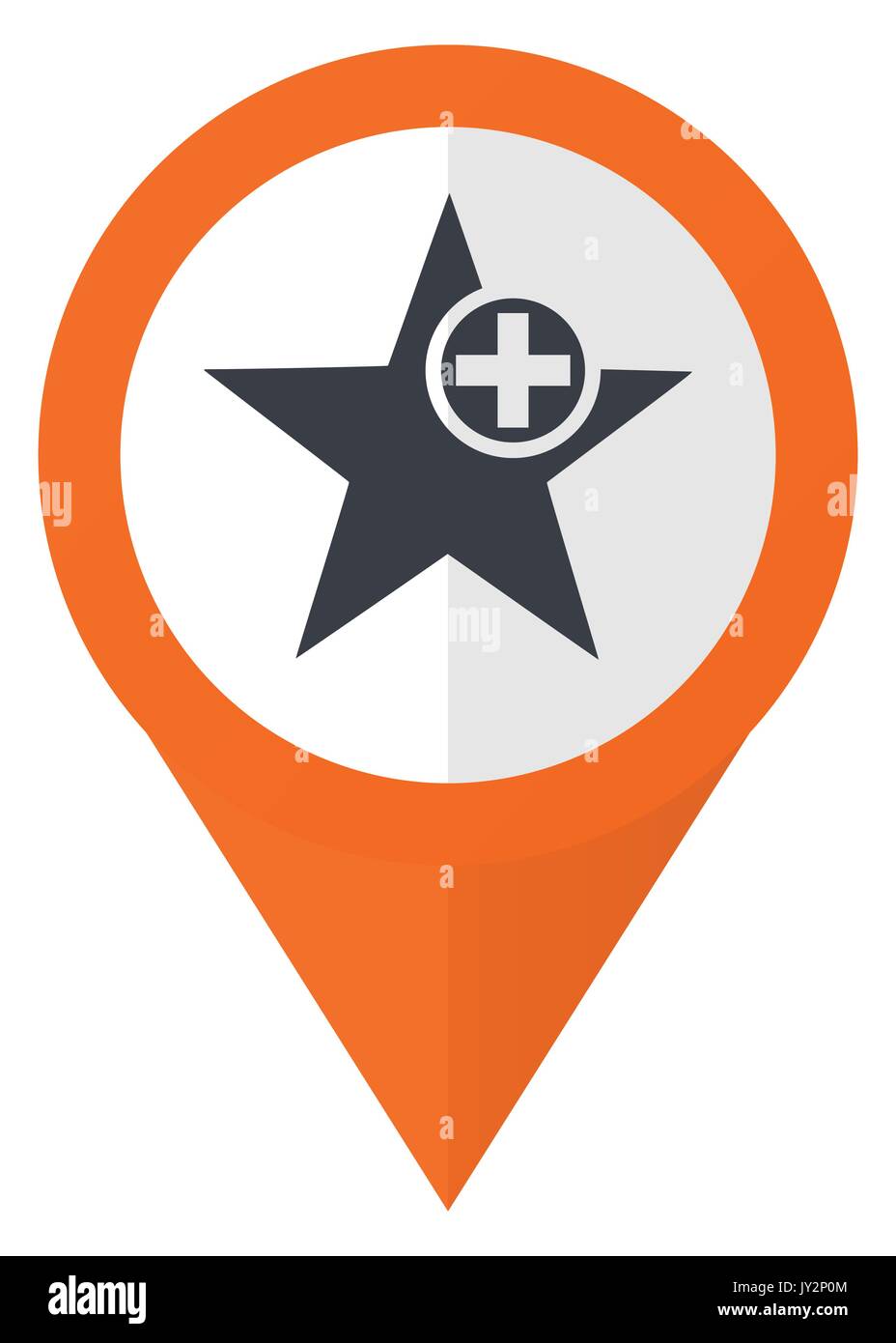 Star orange pointer vector icon in eps 10 isolated on white background. Stock Vector