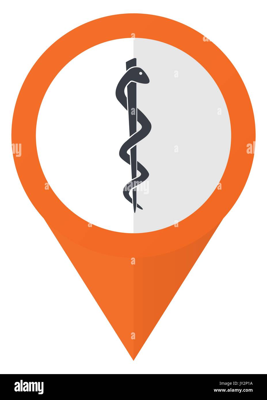 Emergency orange pointer vector icon in eps 10 isolated on white background. Stock Vector