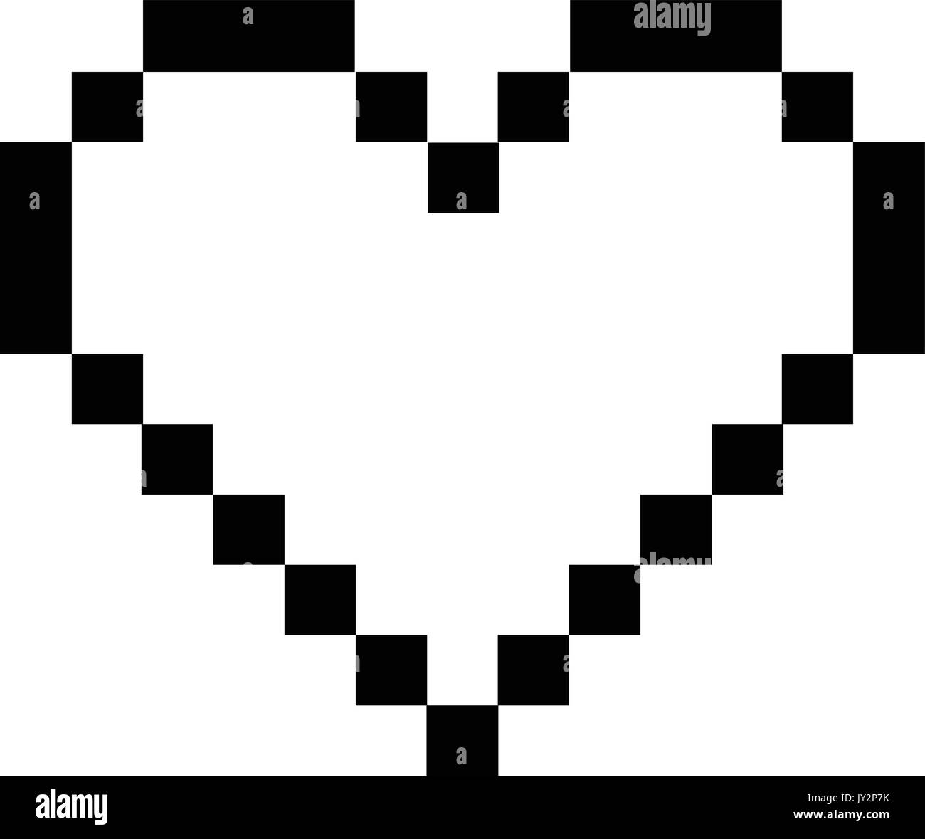 Heart symbol pixel art Black and White Stock Photos & Images - Alamy