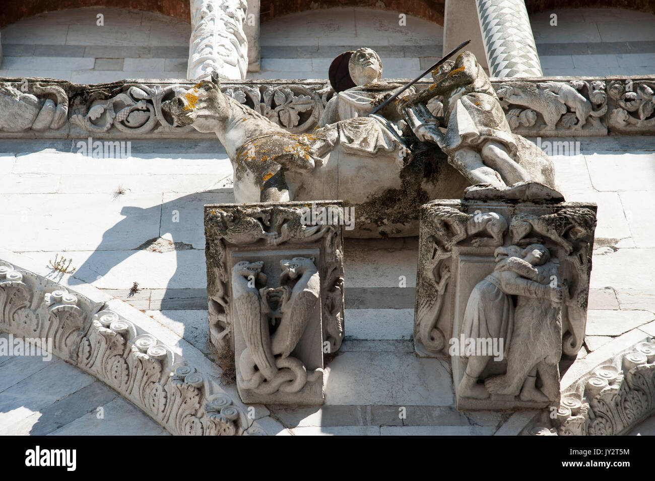 Statue Of San Martino Saint Martin Of Tours In Gothic Cattedrale Di Stock Photo Alamy