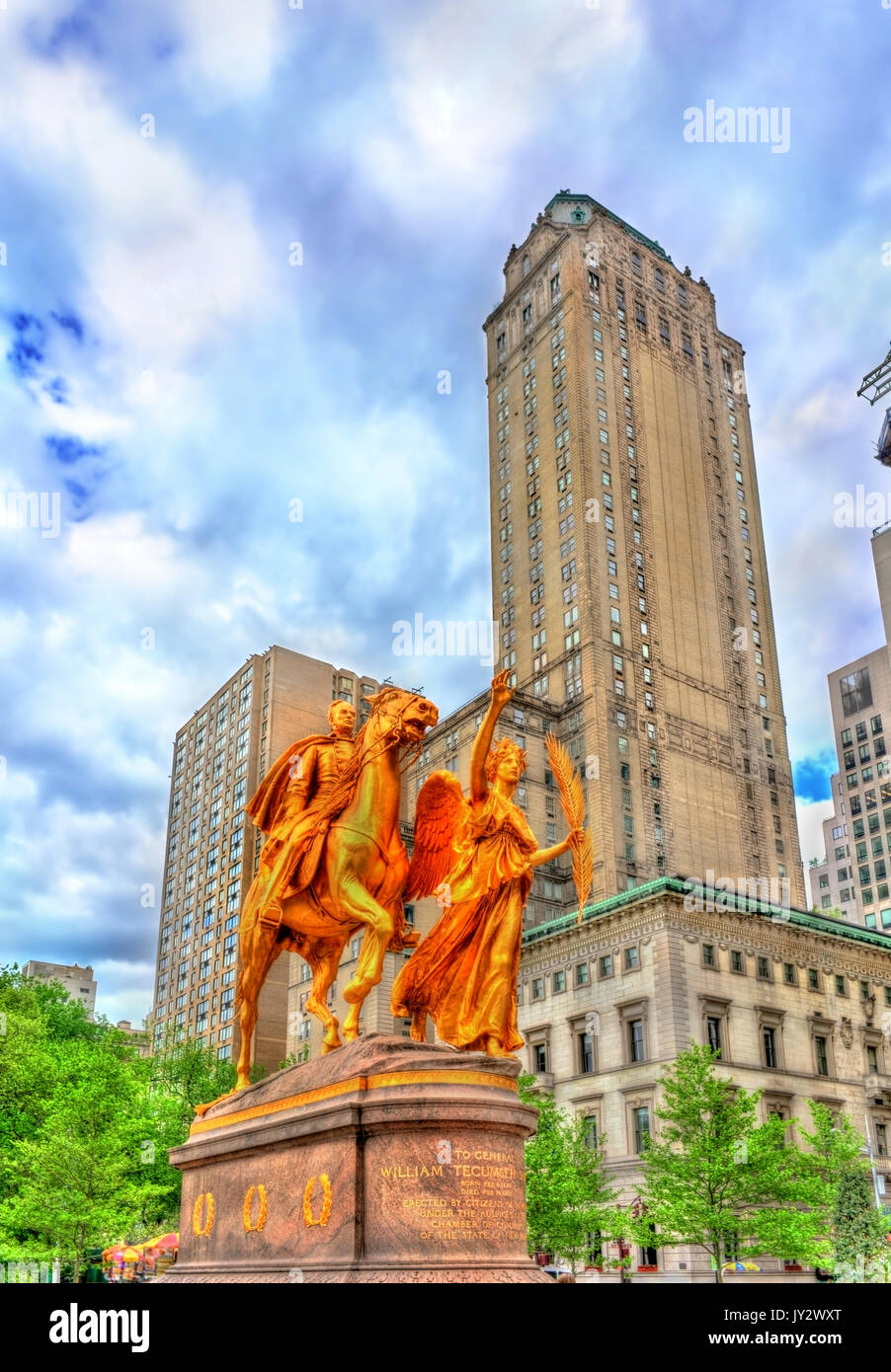 William Tecumseh Sherman Monument on Grand Army Plaza in Manhattan, New York City Stock Photo