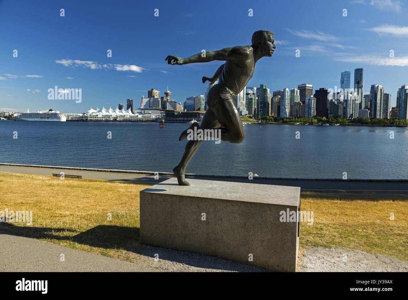 Seawall Runner statue of Harry Jerome, an outdoor sculpture by Jack