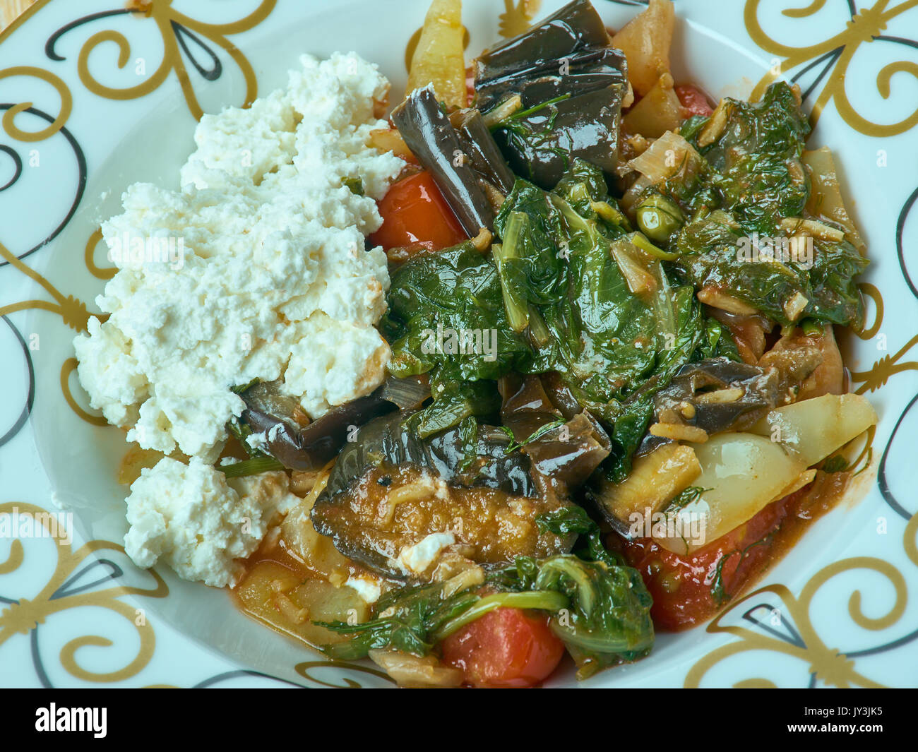 Kimali Ispanak spinach and minced beef, yogurt. Turkish cuisine Stock Photo Alamy