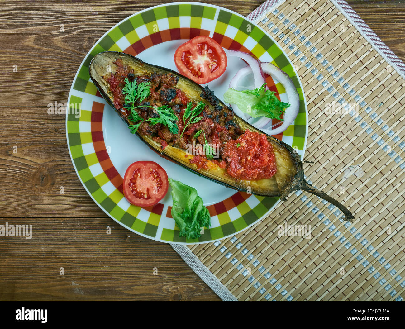Arabic stuffed Eggplant Cheikh el mehchi , Palestinian Arabic Food