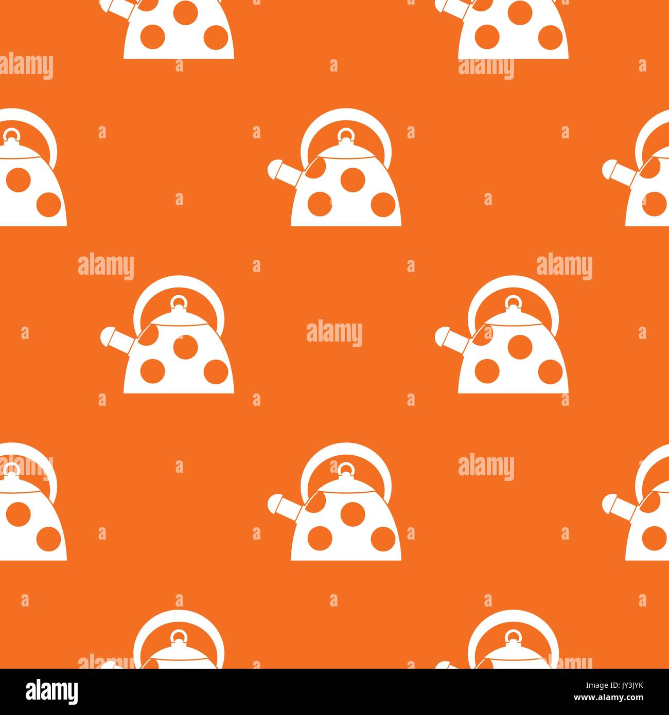 Kettle with white dots pattern seamless Stock Vector