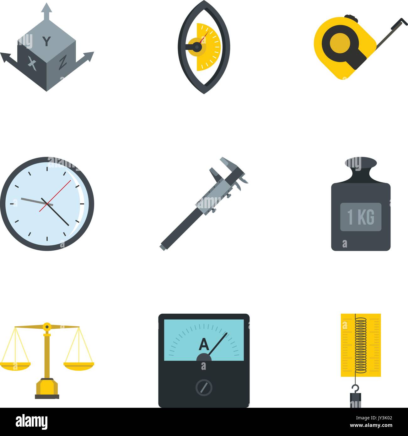 Measuring icon set, flat style Stock Vector Image & Art - Alamy