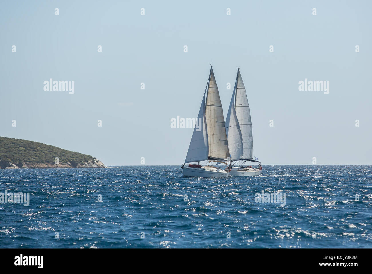 Boats in sailing regatta on the sea. Luxury yachts Stock Photo - Alamy