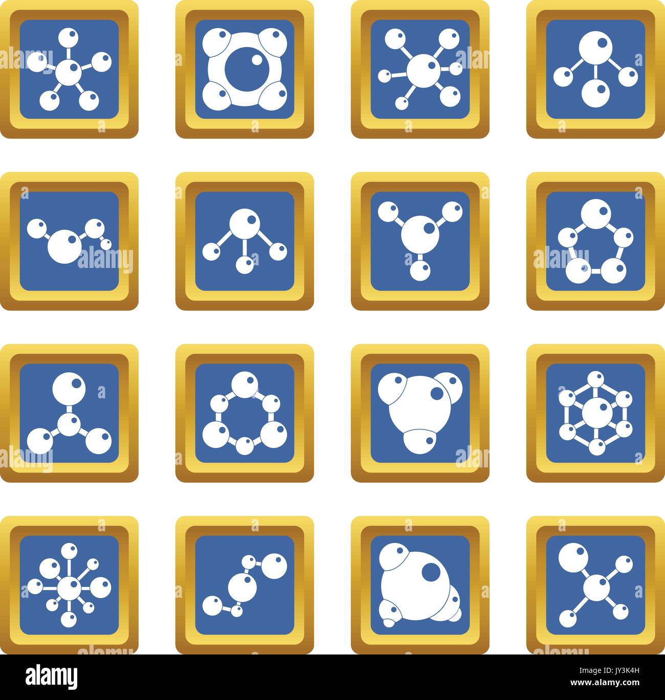 Molecule icons set blue Stock Vector Image & Art - Alamy