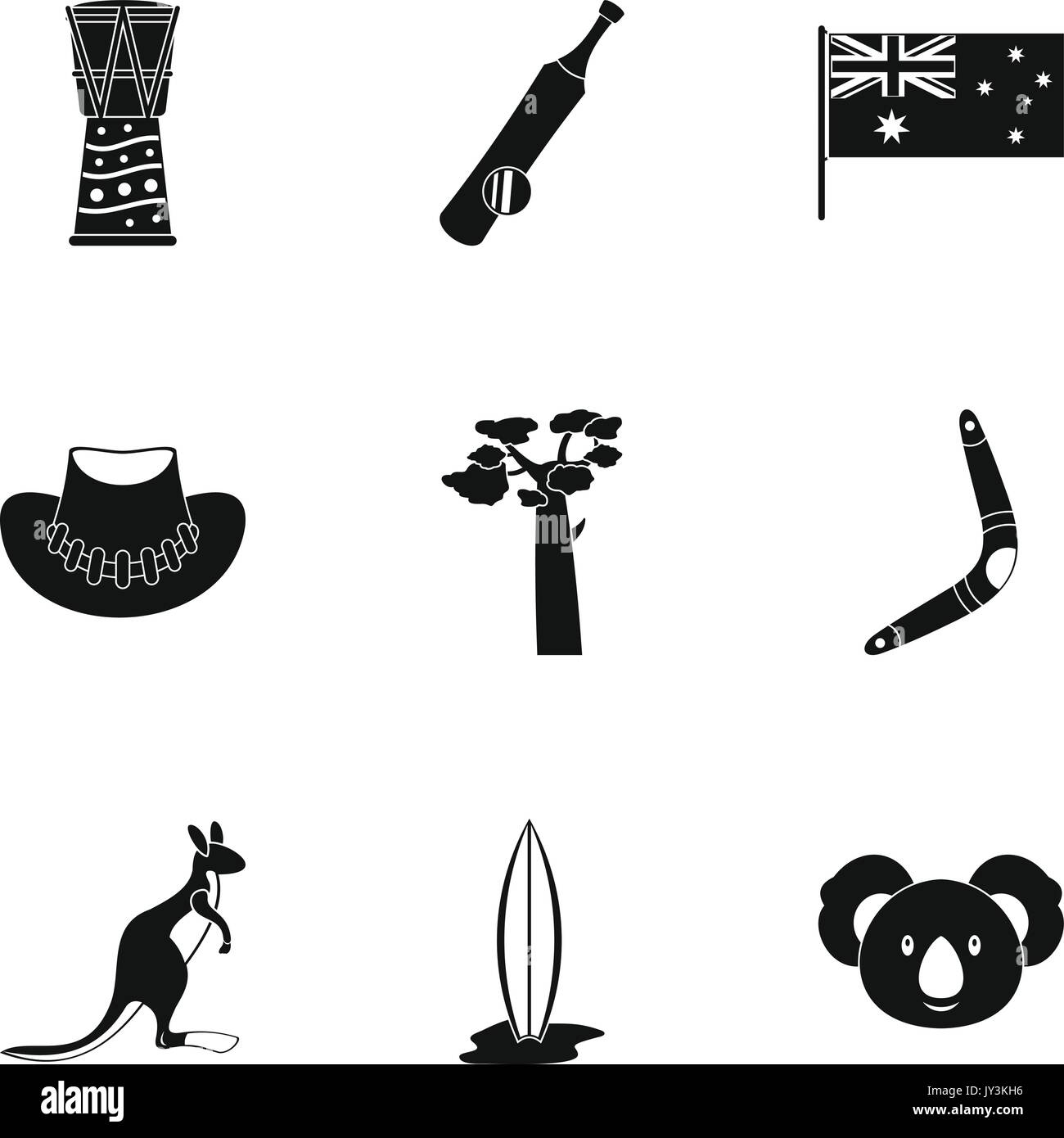 Tourism in Australia icon set, simple style Stock Vector Image & Art ...