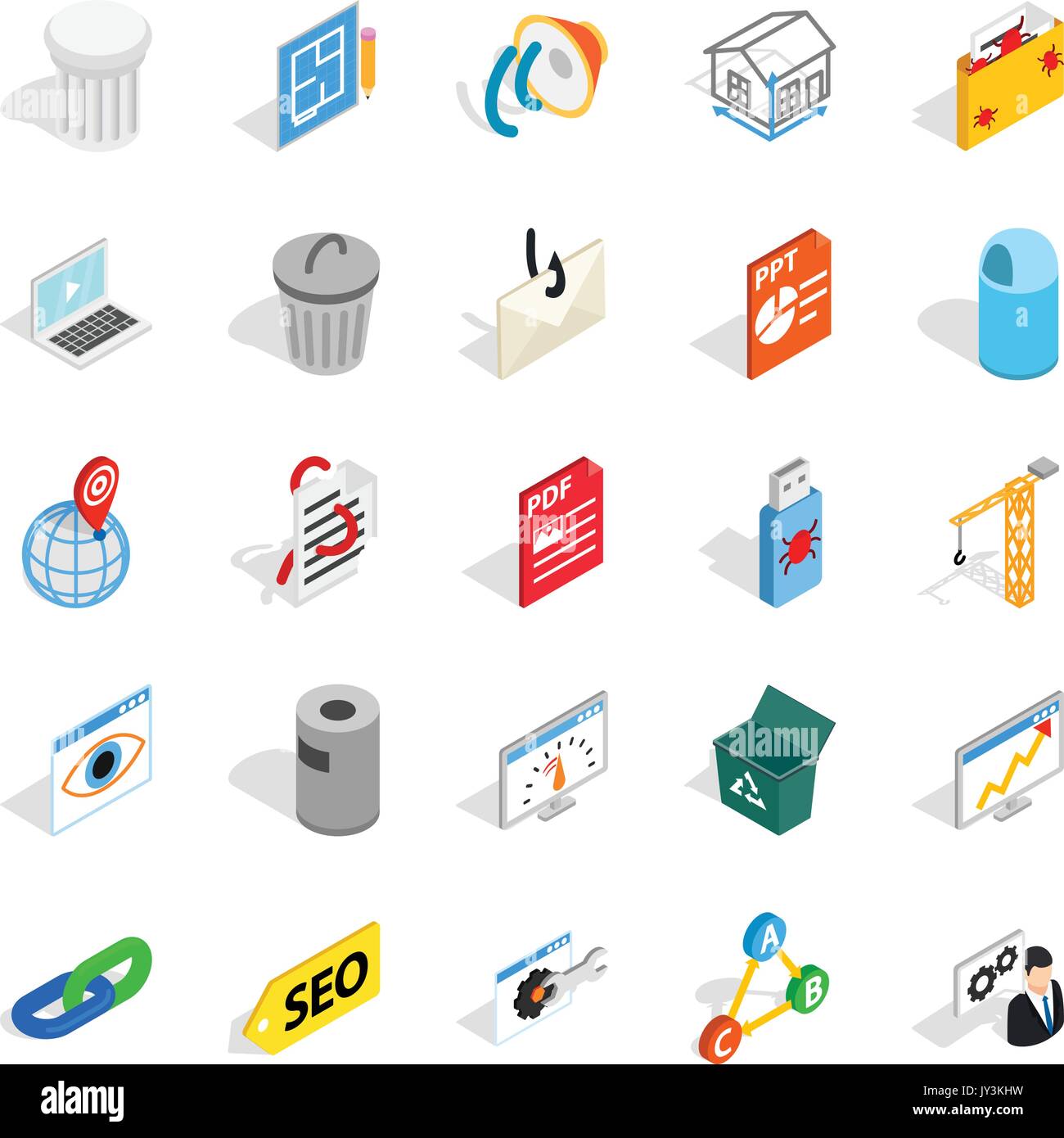 Laptop icons set, isometric style Stock Vector Image & Art - Alamy