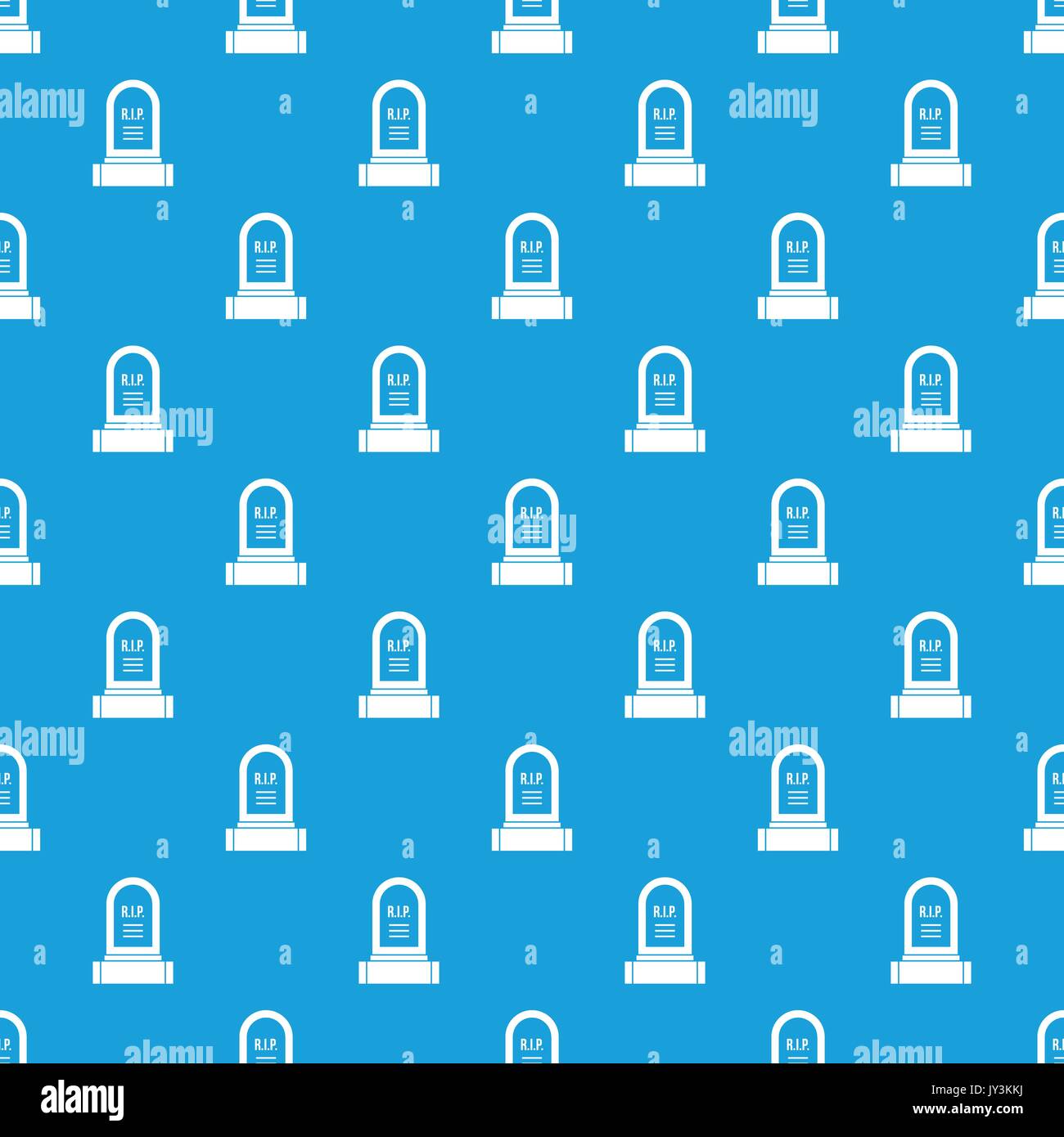 Headstone pattern seamless blue Stock Vector
