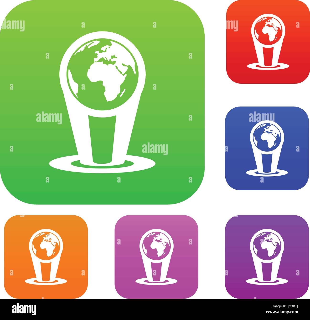 Hologram globe set collection Stock Vector