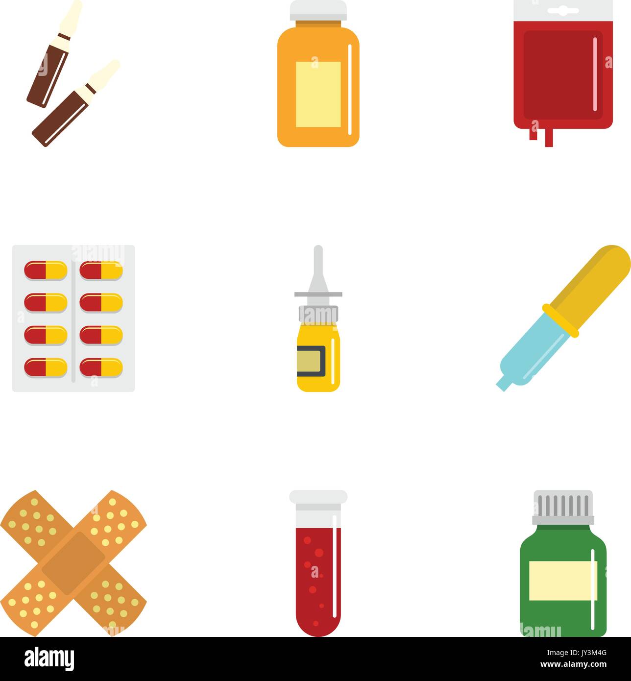 Medical care icon set, flat style Stock Vector Image & Art - Alamy