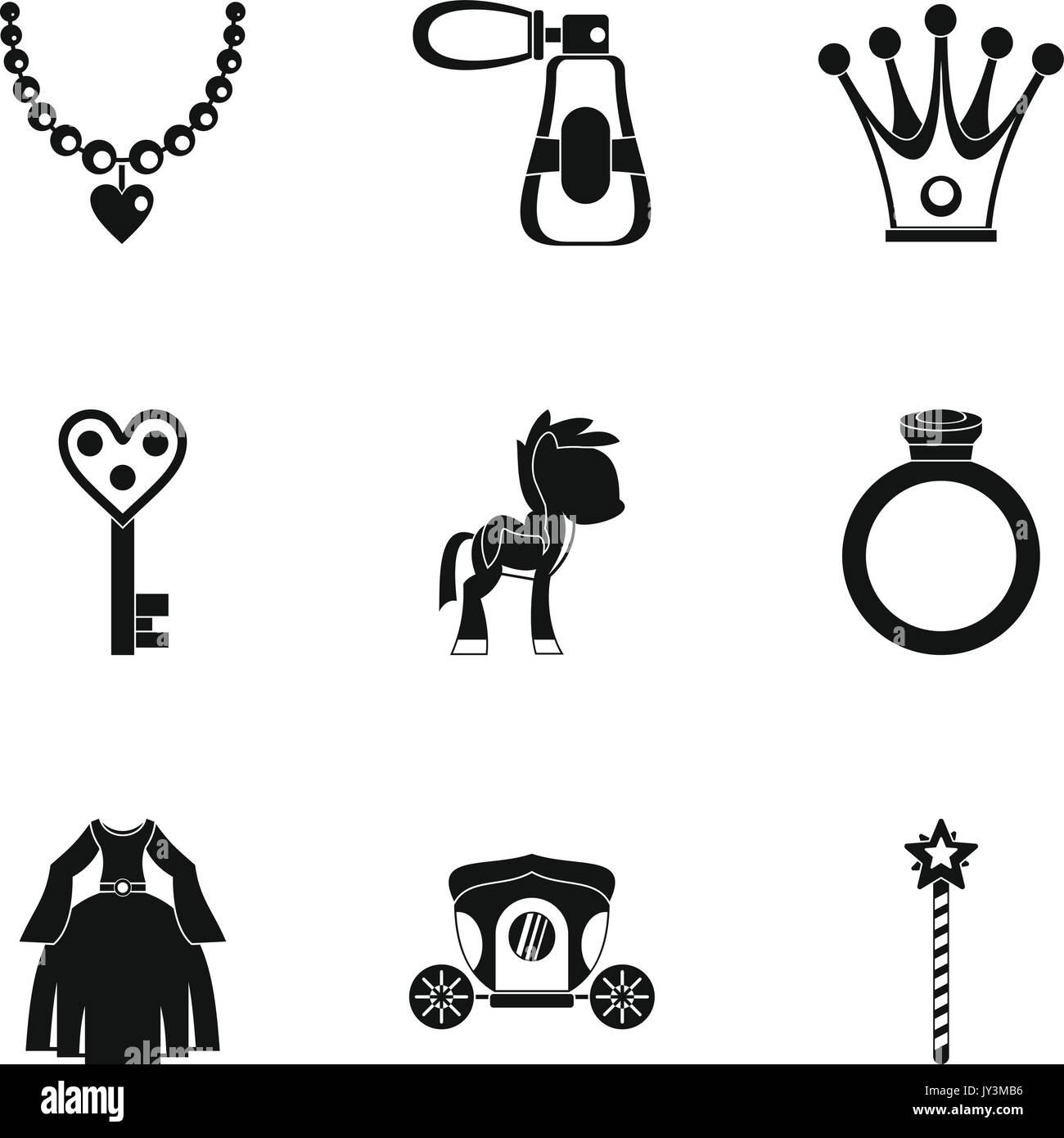 Princess accessories icon set, simple style Stock Vector Image & Art ...