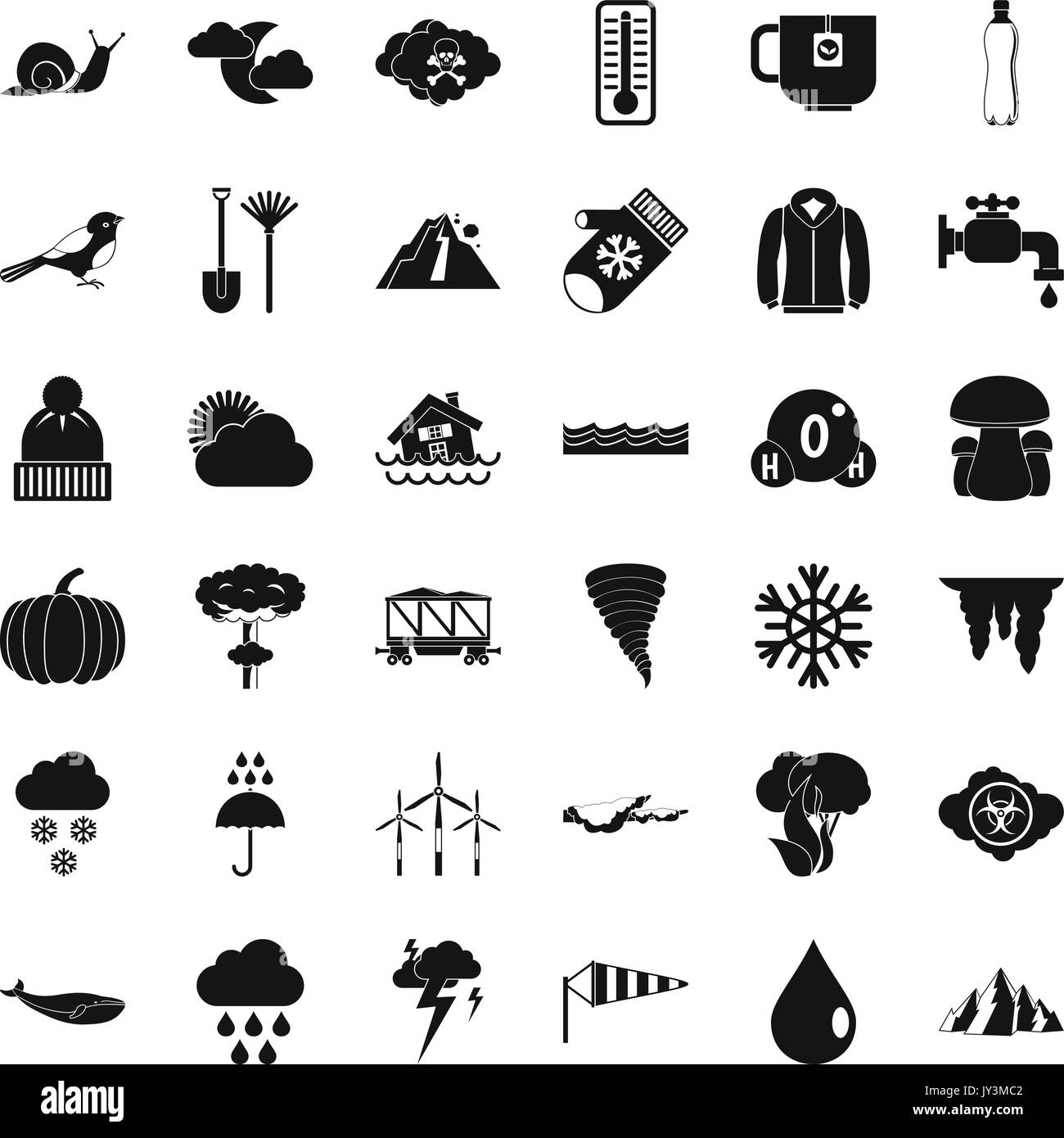 Autumn cloud icons set, simple style Stock Vector Image & Art - Alamy