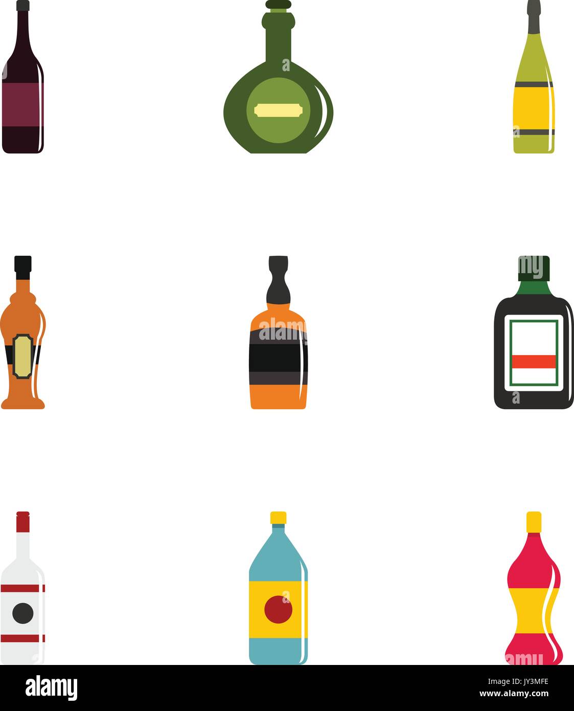 Types of bottle icon set, flat style Stock Vector Image & Art - Alamy