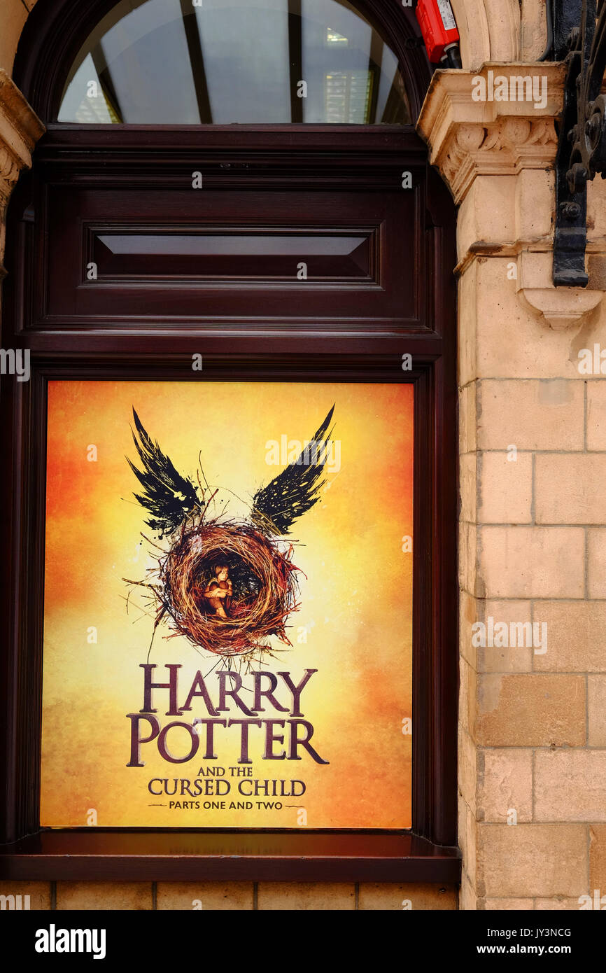 HArry Potter and the Cursed Child at the Pa;lace Theatre in Shaftesbury Avenue in the West End of London Stock Photo