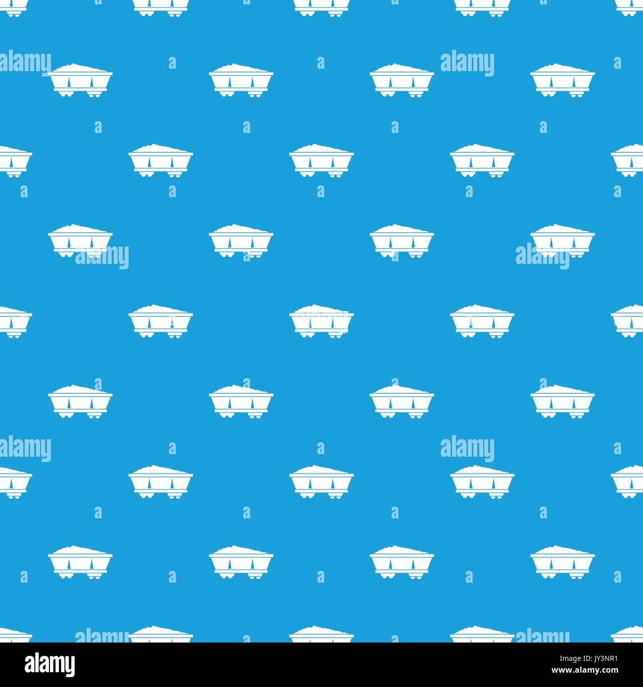Coal trolley pattern seamless blue Stock Vector