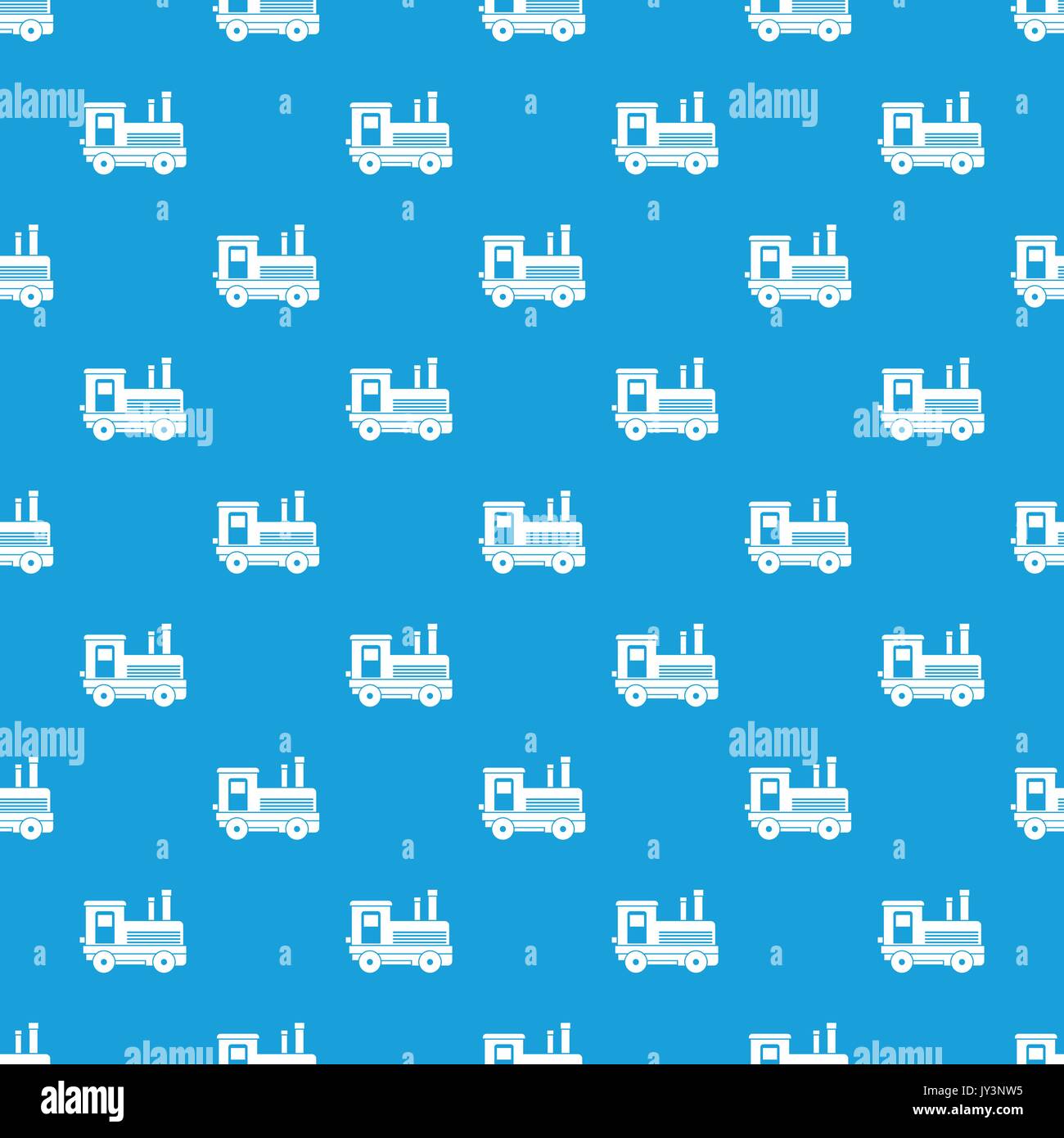 Locomotive pattern seamless blue Stock Vector
