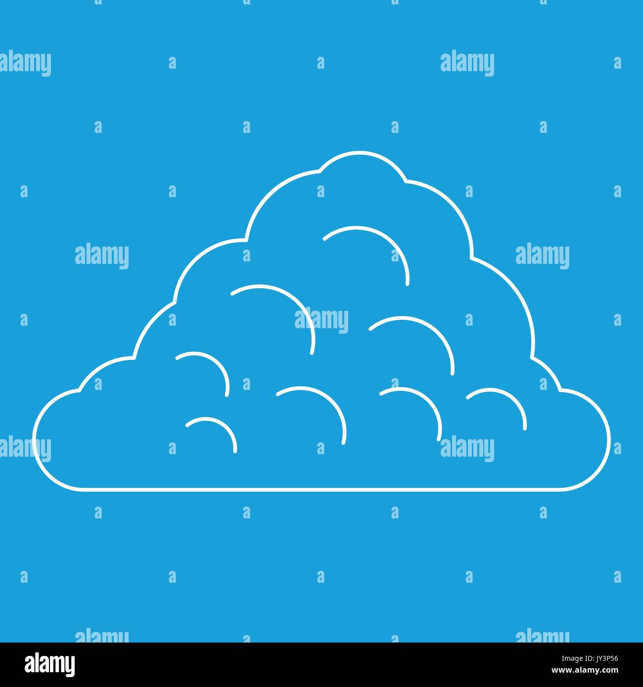 Curly cloud icon outline illustration hi-res stock photography and ...