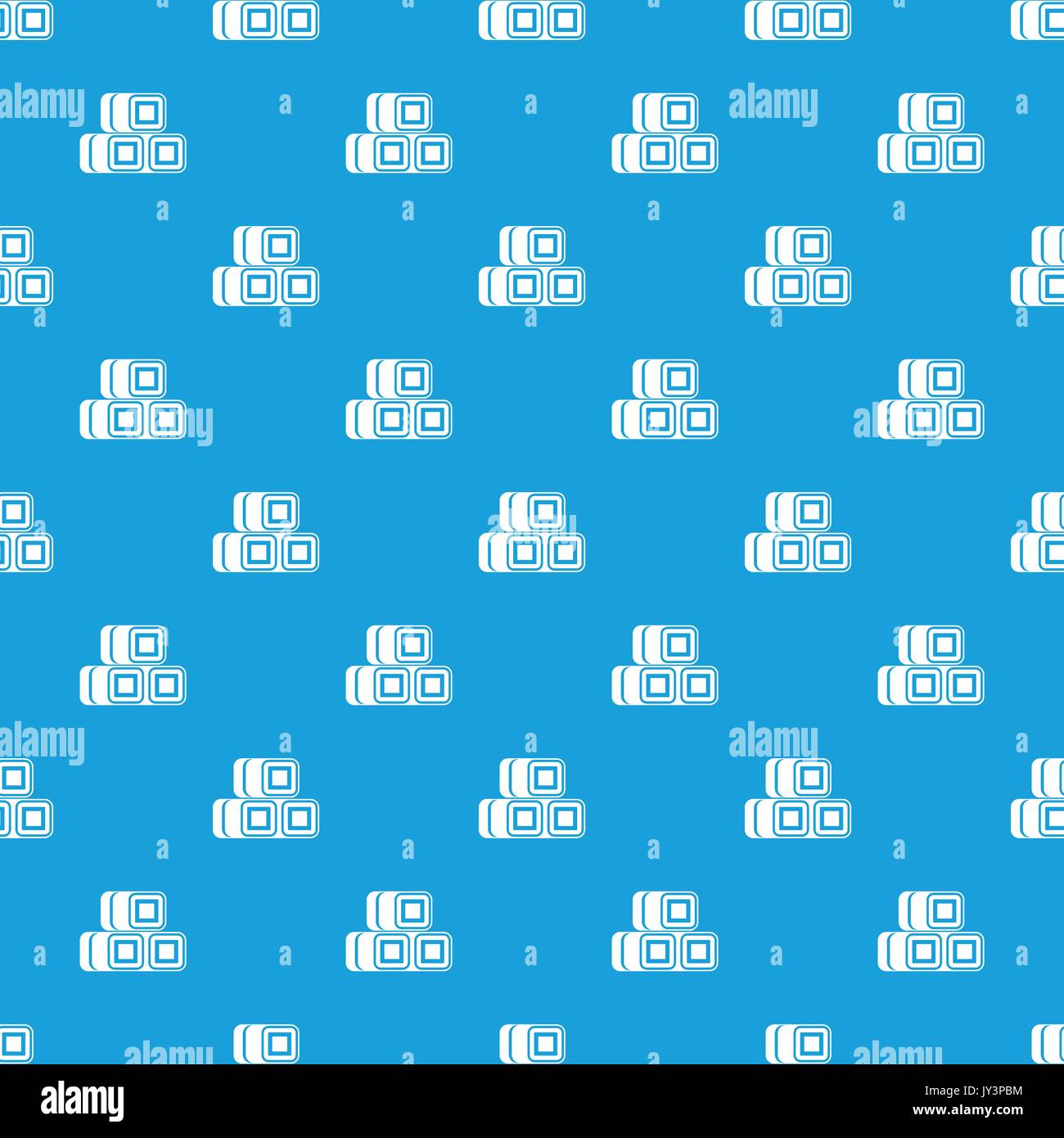 Hay bundles pattern seamless blue Stock Vector