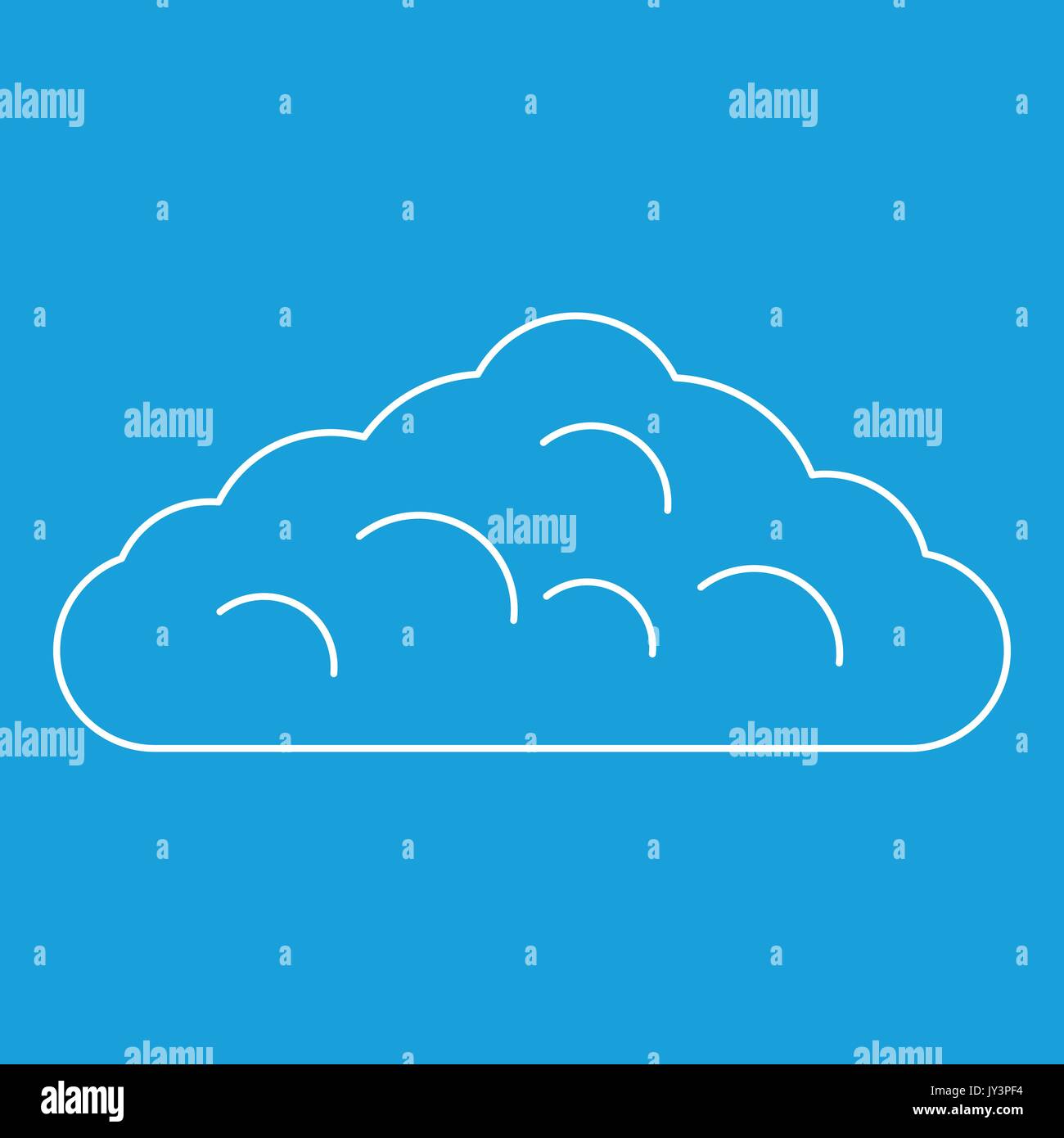 Curly cloud icon outline illustration hi-res stock photography and ...