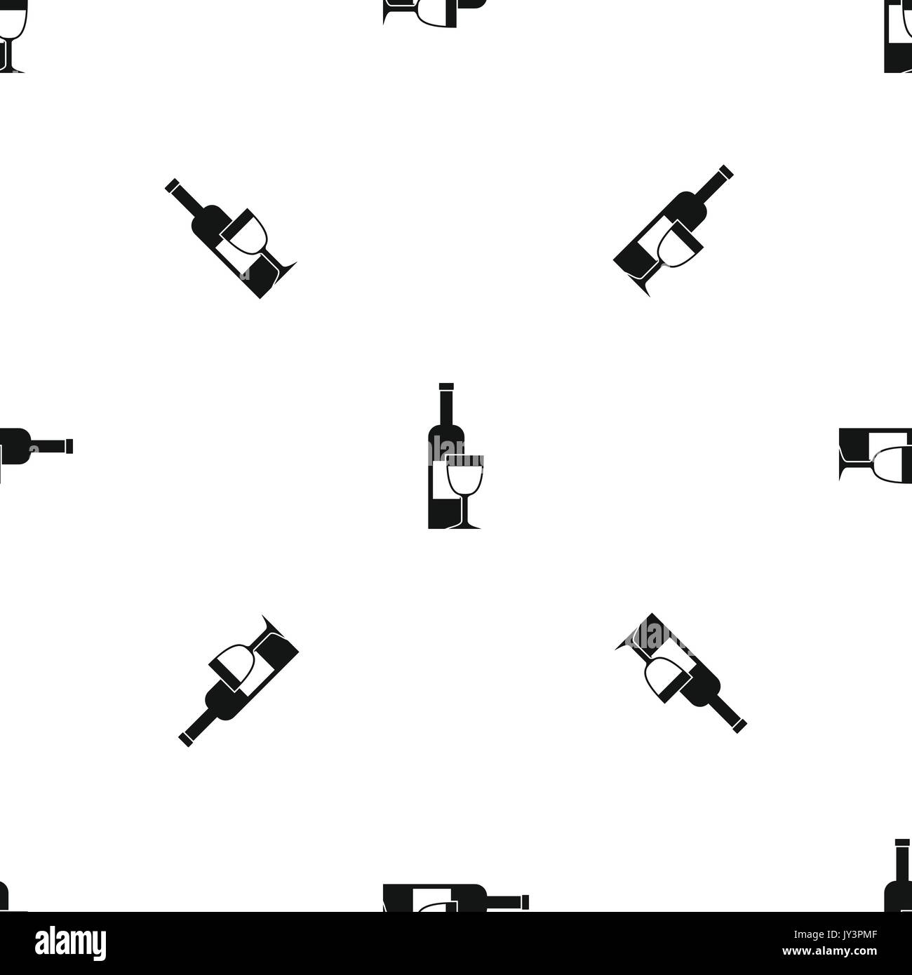 Wine bottle and glass pattern seamless black Stock Vector Image & Art ...