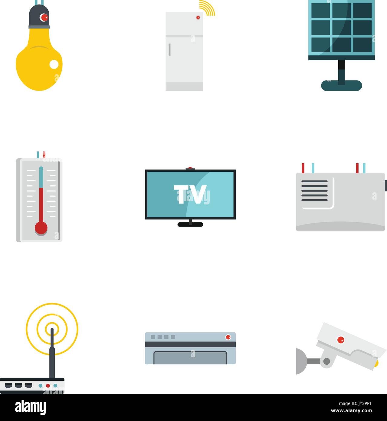Automation technology icon set, flat style Stock Vector Image & Art - Alamy