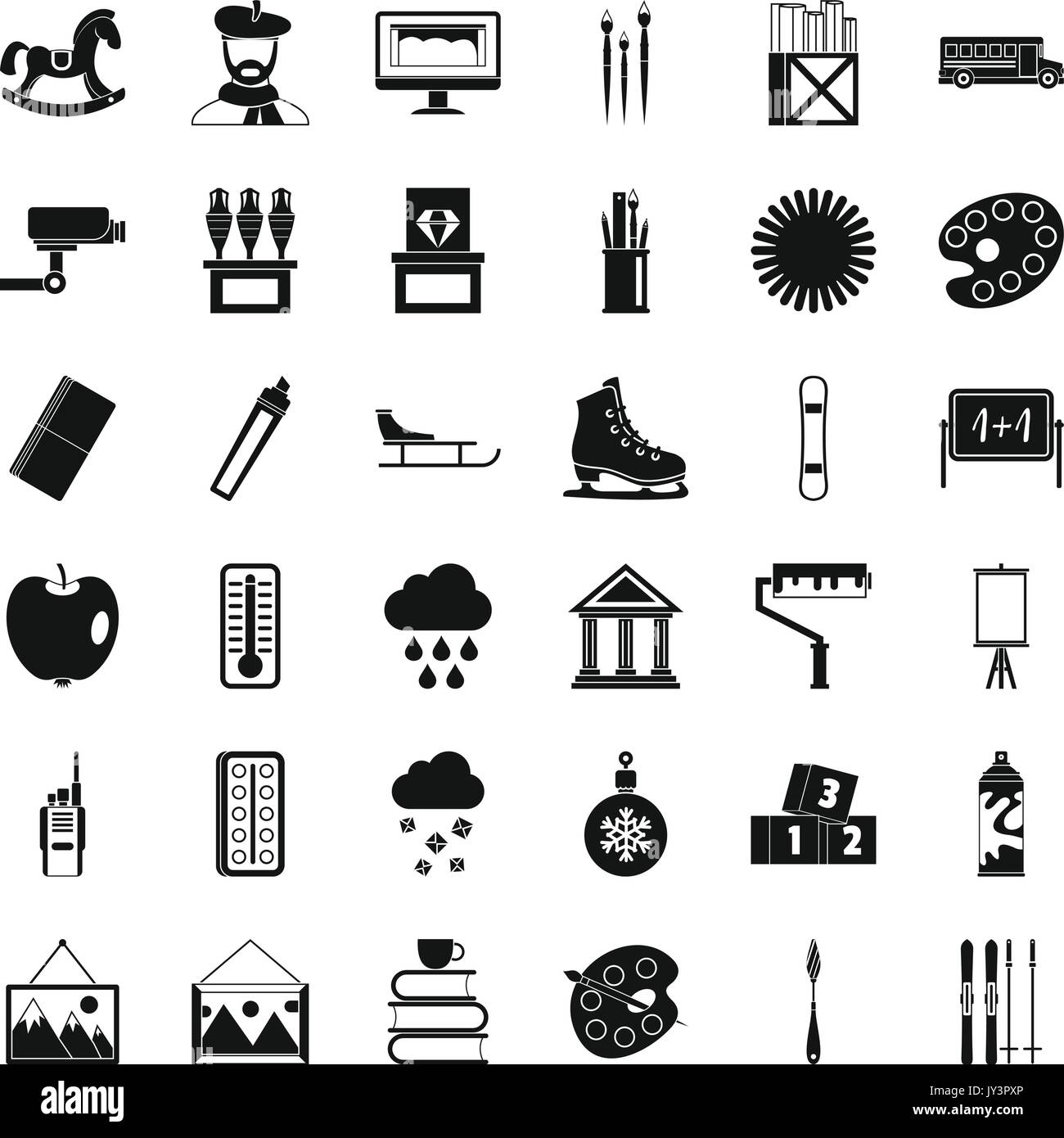 Painting icons set, simple style Stock Vector Image & Art - Alamy